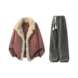 Темно-красный + черный, серый штаны