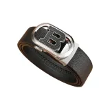 Черный с серебряной пряжкой