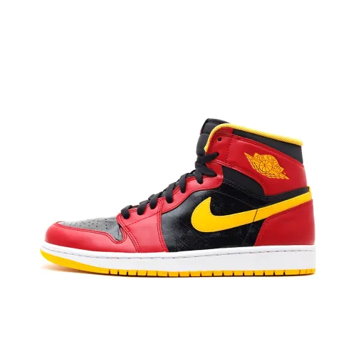 Jordan Air Jordan 1 Ретро Human HIGHLIGHT EAGLE Команда High Топ Винтажные баскетбольные кроссовки Мужской Красный желтый