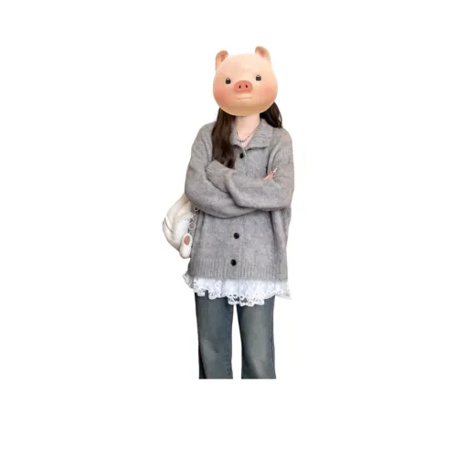 VENICEW Серый с VN Brand Sticker Женская Трикотаж