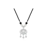 Серебряное 999 ожерелье "Мирный замок" - черный бисер