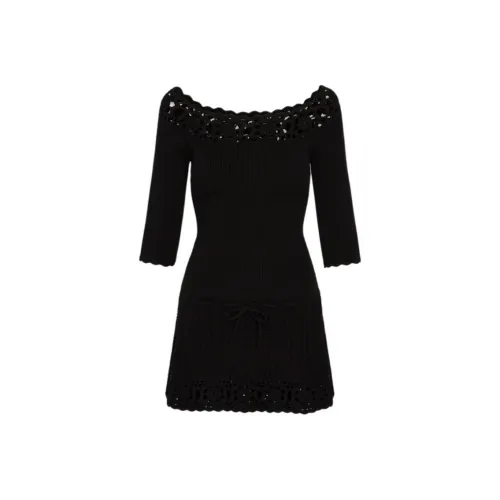 FRANKIES BIKINIS Kaia Crochet KNIT Мини Платье Длинный Sleeved Платье Женские