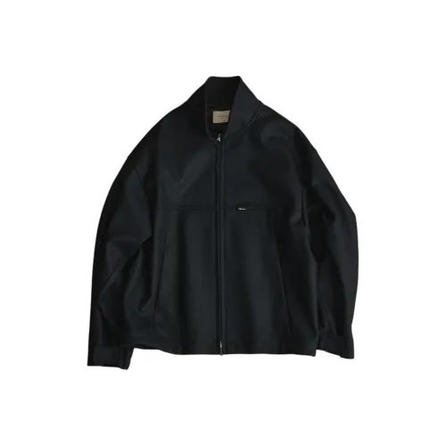 PUBLIC TOKYO Fw25 Super140s Melton Кронштейн Zip BL Куртки и Пальто Мужской