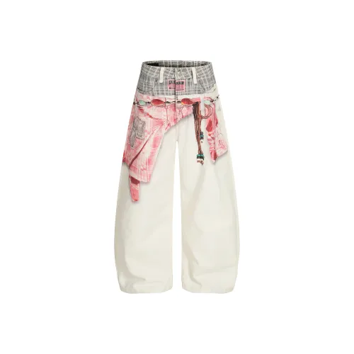 FDYZ Белый Унисекс Джинсы