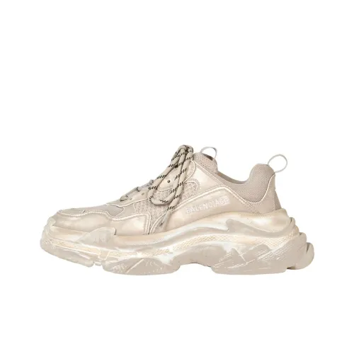 Balenciaga Triple S Low Топ Толстоподошвенные кроссовки Женские Бежевый