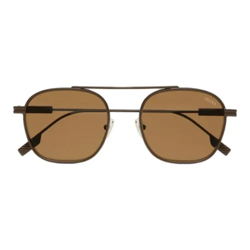 Zegna Металл OVAL SUNGLASSES Мужской Темно-коричневый