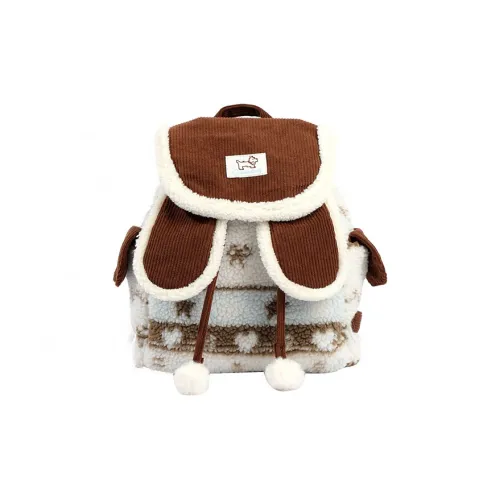 Cool Fun Полиэстер Рюкзак Стандартный Женский Коричневый Белый