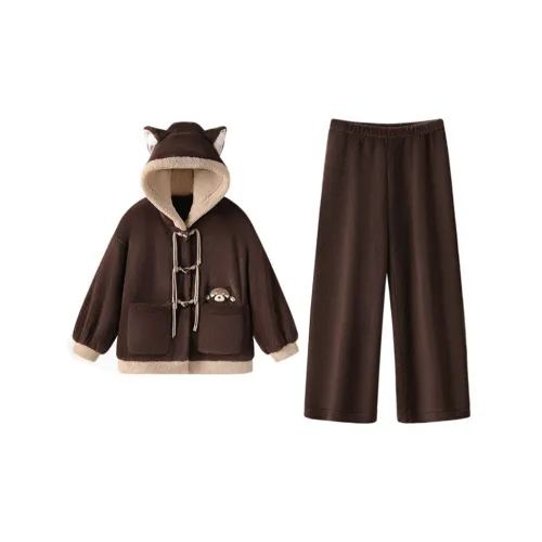 MEIJIAO Brown Bear Комплекты одежды Женские Пижамные комплекты