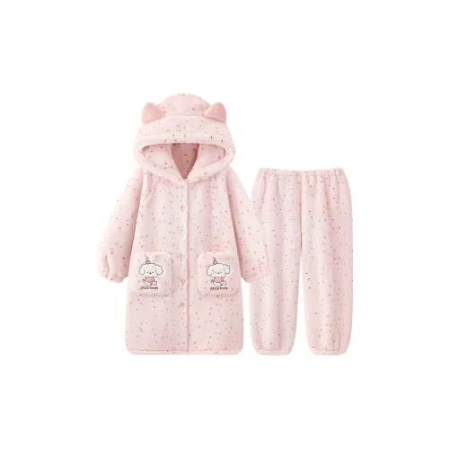 XIAOLIZI Розовый топ Щенок Сон Халат + Брюки Женские Пижамные комплекты