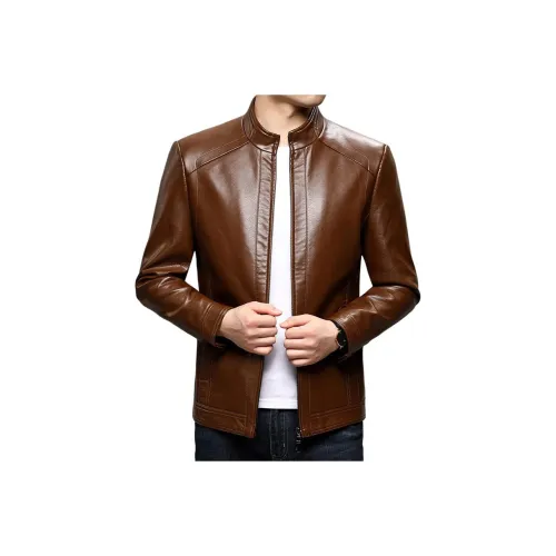 27DESHENGHUO Кожаная куртка мужская