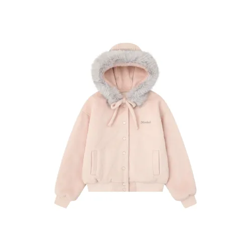 YINLEI Розовый с флисовой подкладкой женские пуховики