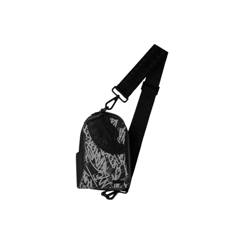 SPRAYGROUND Искусственная кожа Sling Сумка Унисекс Черный Белый