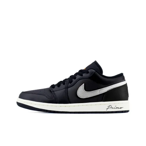 Jordan Air Jordan 1 Крутой черный устойчивый к истиранию низкий топ винтажные баскетбольные кроссовки унисекс черный серебряный