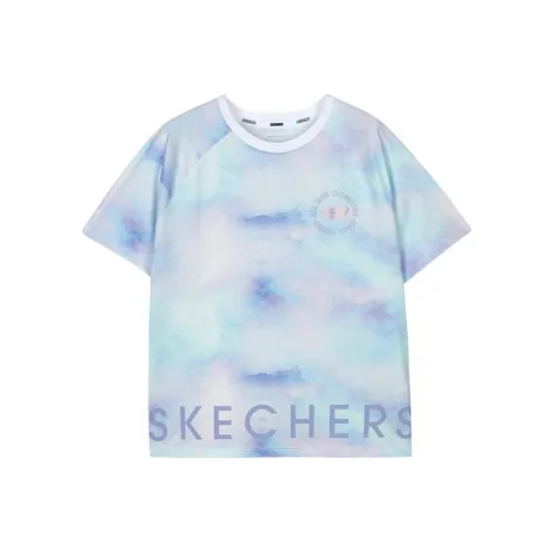 Skechers T-Shirt Синий Фиолетовый Градиент Детский