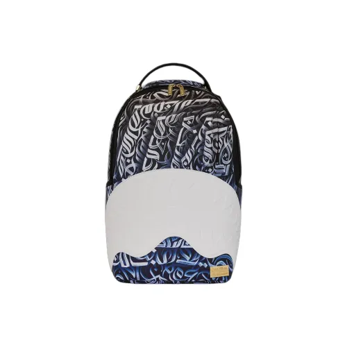 SPRAYGROUND DIAA ALLAM Коллаборация Рюкзак из искусственной кожи Унисекс Синий Белый Черный