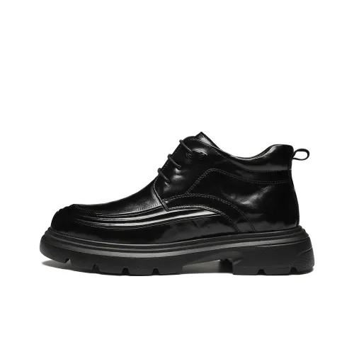 ST SAT Термический Увеличивающий Высоту Устойчивый к Износу Легкий MID Топ Повседневная Обувь Мужская Черный