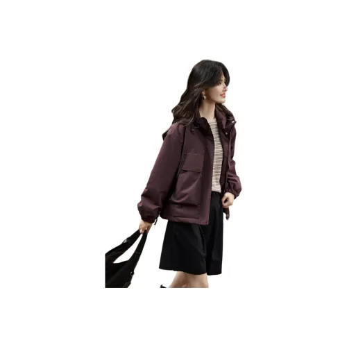 SHANGJING Красный Коричневый Женский Куртка