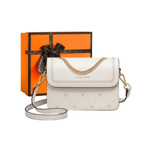 OUBOTE Сумка через плечо из коровьей кожи стандартная женская цвет экрю