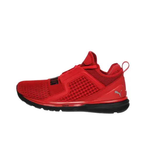 PUMA Ignite Limitless Slip-Resistant Abrasion-Resistant Breathable Lightweight Low-Top Casual Men's Red PUMA Ignite Limitless Противоскользящий Устойчивый к истиранию Дышащий Легкий Низкий Топ Повседневная Мужская Красная