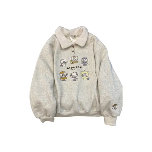 ONENINE34PM Серый с флисовой подкладкой женские свитшоты