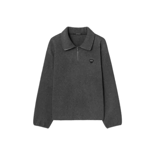 GUESS Свитшоты унисекс угольно-серого цвета