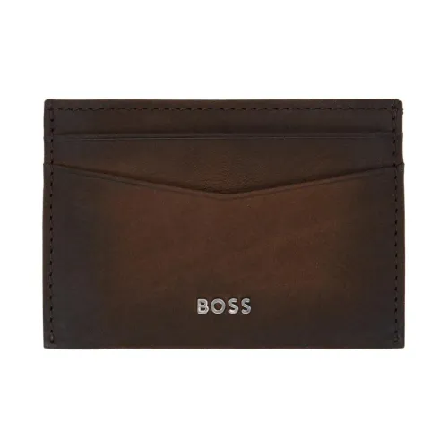 BOSS Замша Держатель для карт Мужской Темно-коричневый