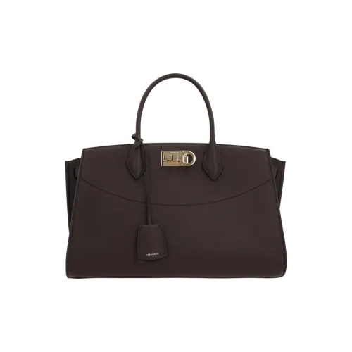 FERRAGAMO Studio Телячья кожа Сумка Большая Женская Темно-коричневая