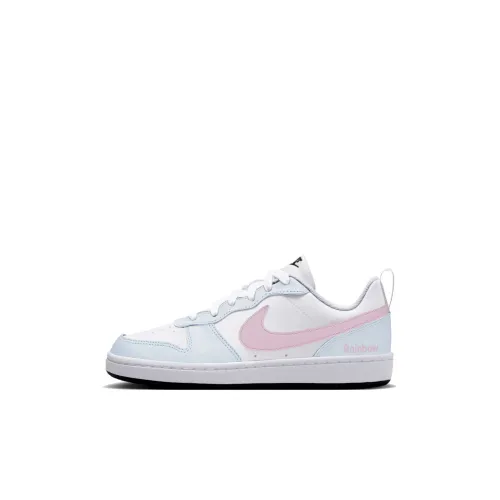 Nike Court Borough Rainbow Candy Slip-resistant Abrasion-resistant Low Top Skateboard Shoes Blue Children's