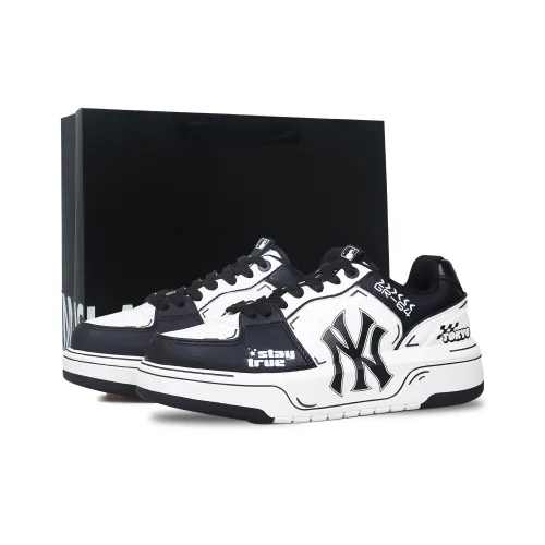 MLB Chunky Liner Покрытие Поддержка Низкий Топ Скейтборд Кроссовки Унисекс Черный Белый