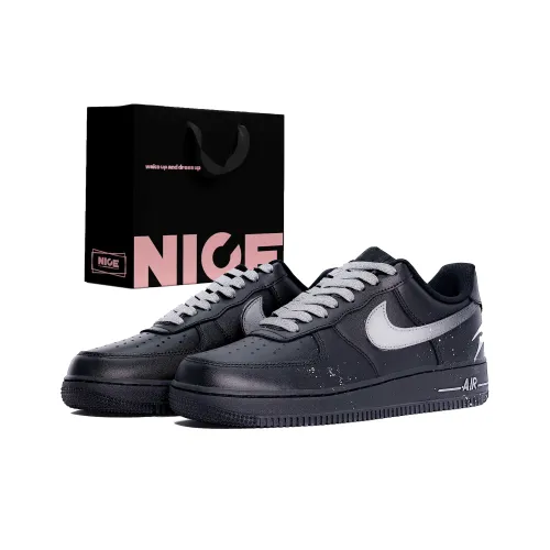 Nike Air Force 1 Abrasion Resistant Низкие Кроссовки для скейтбординга Унисекс Серебристо-черные
