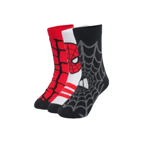 Adidas x MANWEI LIANMINGKUAN Marvel Spider Man Co Branded Socks 3 Pack Children Aged 3-7 Years