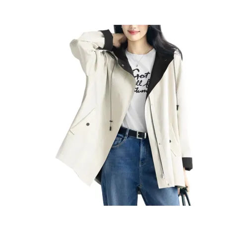 SIXUSICHOU Бежевый Желтый Женский Тренч