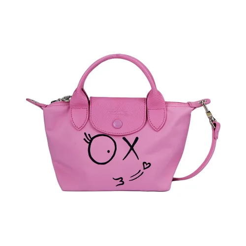 LONGCHAMP André Коллаборация Le Pliage Холст Сумка через плечо Сумка Мини Женская Розовая