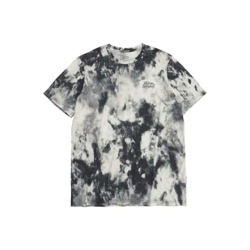 Slow Sunday Tie Dye Бежевый Черный Унисекс T-рубашки