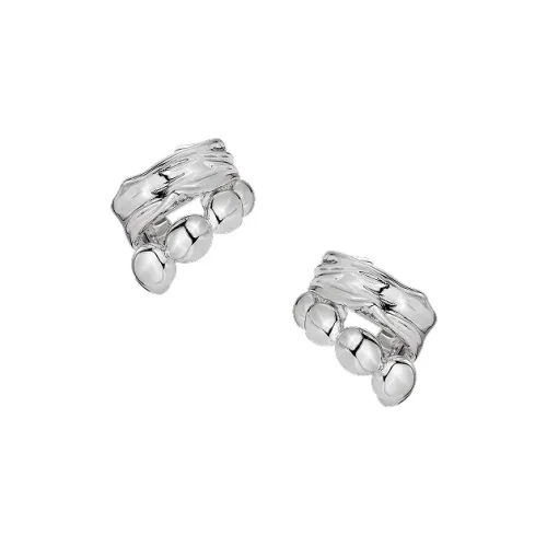 Retro Chic Латунь с покрытием из белого золота серьги-клипы On женские