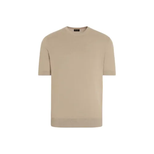 Ermenegildo Zegna Светлый тауп Мужские футболки