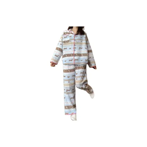 PZHK Креативный Колбасный Щенок [Длинные рукава Брюки Комплекты Одежды] Женские Пижамные комплекты
