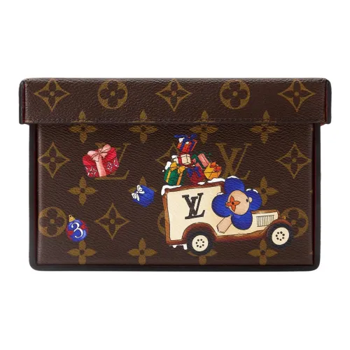 LOUIS VUITTON Монограмма Покрытый холст Встроенная память Коробка Унисекс Коричневый