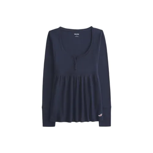 Hollister Морской Синий Женские T-Рубашки