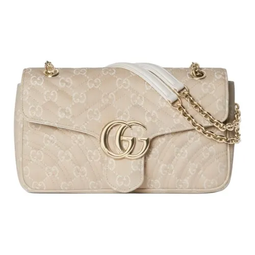 GUCCI GG Marmont Denim Сумка через плечо Средняя Женская Тауповая