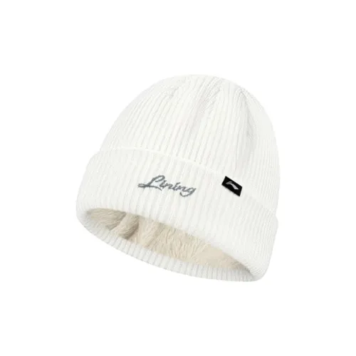 Шапка-бини с акриловым подкладом унисекс белого цвета