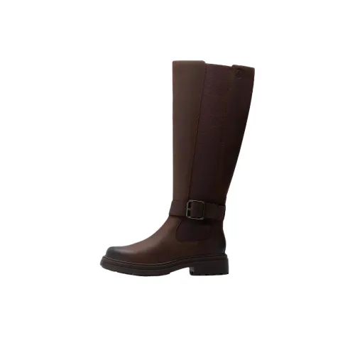 Clarks Orinoco 3 Высокие сапоги с высоким верхом 4CM Женские Темно-коричневые