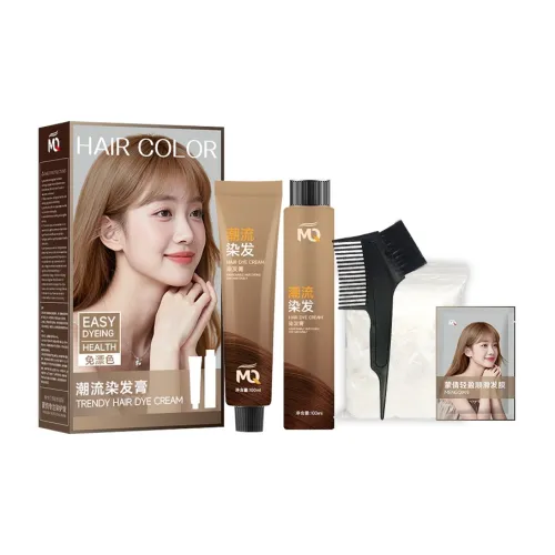 Meng Qian Hazelnut Gray Brown Краски для волос и Нет Нет Крем для выпрямления 200 мл + 200 мл