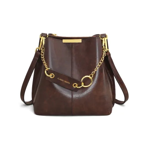 Crtnzo Kroez Коровья кожа Сумка через плечо Стандартная Женская Кофейная