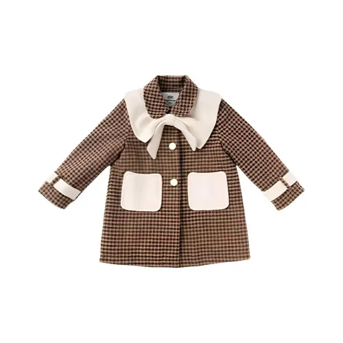 FrogPrince Шахматный узор Стандартное издание Длинный Флис Пальто Зимний Весна-осень Детский
