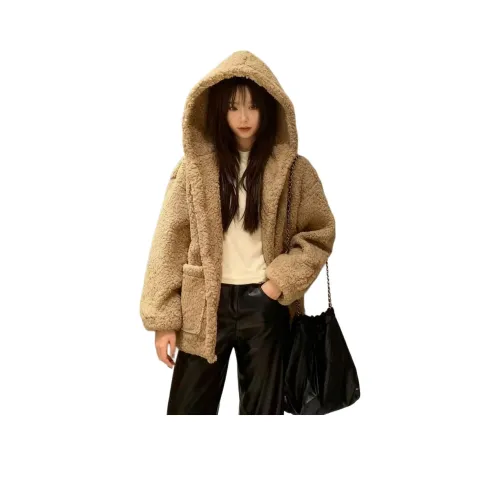 SRCG Молочно-чайный Бежевый Женские Бархатные куртки