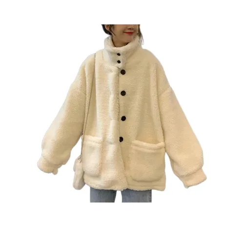 SRCG Экрю Женские Бархатные Куртки