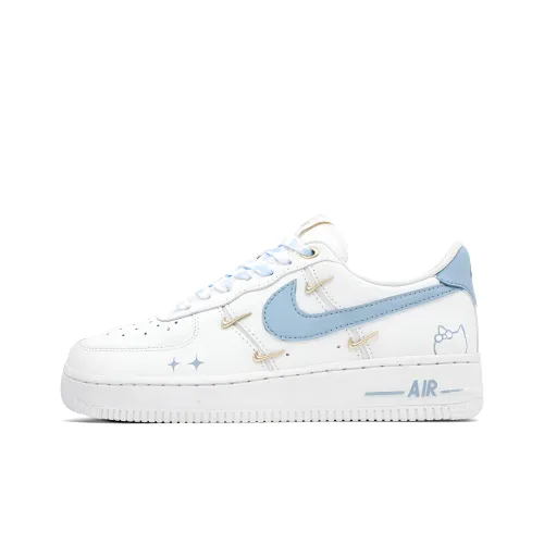 Nike Air Force 1 Blue Ocean Амортизация Износостойкий Низкий Топ Скейтборд Кроссовки Женские Туманно-голубой