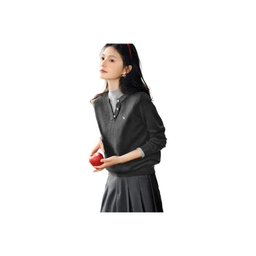 XWI Темно-серый и Светло-серый Женский Трикотаж