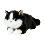 Реалистичная плюшевая кошка, черного цвета